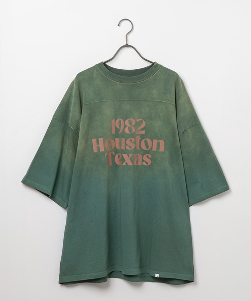 GEORGE'S(ジョージズ)の「ヒヤケフットボールプリントTシャツ(Tシャツ/カットソー・メンズ・グリーン/ライトグレー/ブラック・MEDIUM/LARGE)」の14枚目の写真