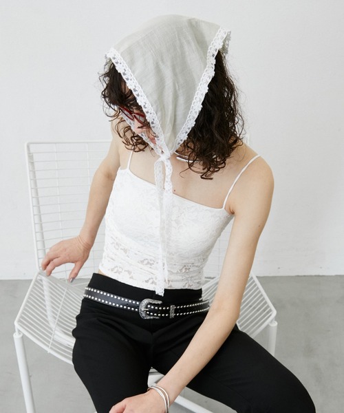 uyu.(ウユ)の「Double Studded Buckle Belt / ダブルスタッズバックルベルト(ベルト・レディース・ブラウン/ブラック・FREE)」の4枚目の写真