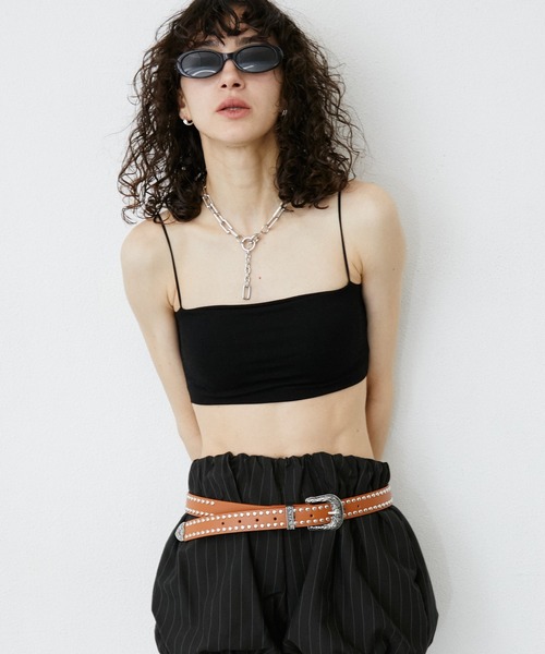 uyu.(ウユ)の「Double Studded Buckle Belt / ダブルスタッズバックルベルト(ベルト・レディース・ブラウン/ブラック・FREE)」の6枚目の写真