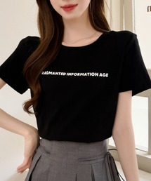 フロント ロゴ レタリング ルーズフィット ベーシック 半袖 Tシャツ