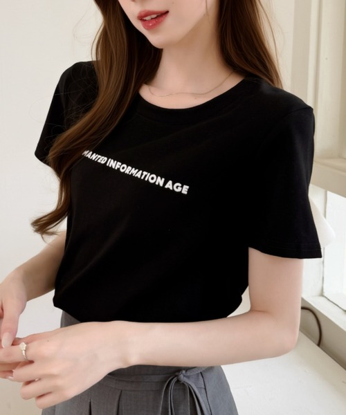 Ada.（エイダ）の「フロント ロゴ レタリング ルーズフィット ベーシック 半袖 Tシャツ（Tシャツ/カットソー・レディース・ホワイト/グレー/ブラック・FREE）」の18枚目の写真