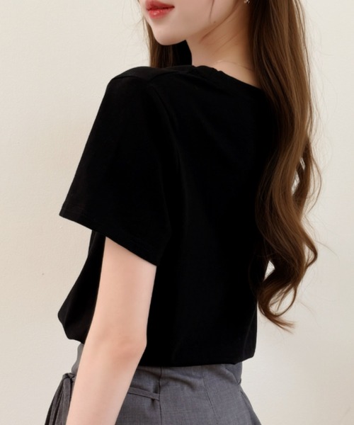 Ada.（エイダ）の「フロント ロゴ レタリング ルーズフィット ベーシック 半袖 Tシャツ（Tシャツ/カットソー・レディース・ホワイト/グレー/ブラック・FREE）」の17枚目の写真