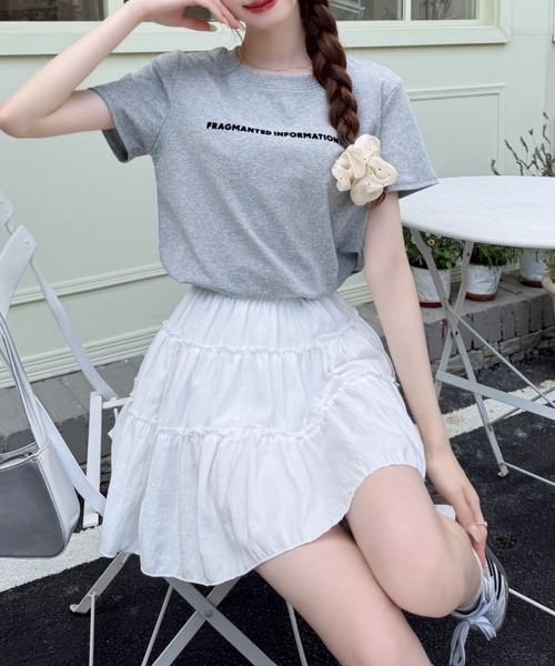 Ada.（エイダ）の「フロント ロゴ レタリング ルーズフィット ベーシック 半袖 Tシャツ（Tシャツ/カットソー・レディース・ホワイト/グレー/ブラック・FREE）」の15枚目の写真