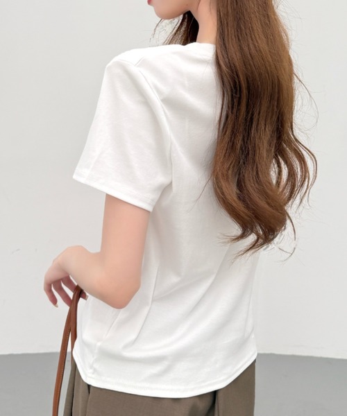 Ada.（エイダ）の「フロント ロゴ レタリング ルーズフィット ベーシック 半袖 Tシャツ（Tシャツ/カットソー・レディース・ホワイト/グレー/ブラック・FREE）」の6枚目の写真
