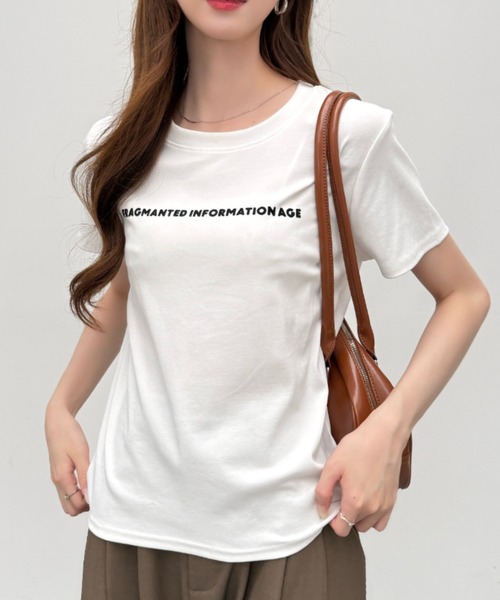Ada.（エイダ）の「フロント ロゴ レタリング ルーズフィット ベーシック 半袖 Tシャツ（Tシャツ/カットソー・レディース・ホワイト/グレー/ブラック・FREE）」の9枚目の写真