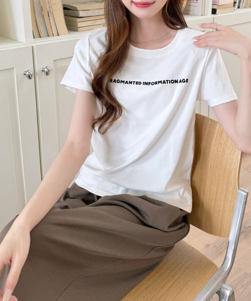 Ada.（エイダ）の「フロント ロゴ レタリング ルーズフィット ベーシック 半袖 Tシャツ（Tシャツ/カットソー・レディース・ホワイト/グレー/ブラック・FREE）」の8枚目の写真