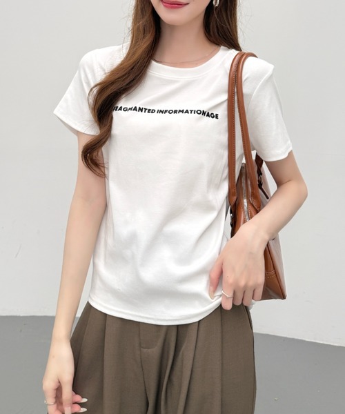 Ada.（エイダ）の「フロント ロゴ レタリング ルーズフィット ベーシック 半袖 Tシャツ（Tシャツ/カットソー・レディース・ホワイト/グレー/ブラック・FREE）」の4枚目の写真