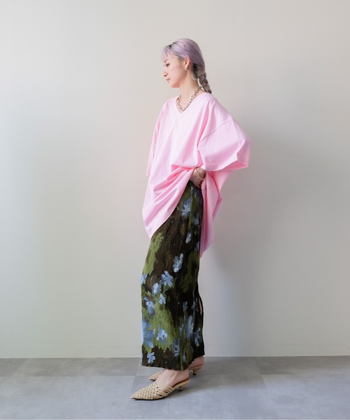 DOLLUPOOPS(ドールアップウップス)の「Washer Pleated Flower Skirt(ワッシャープリーツフラワースカート)(スカート・レディース・イエロー/グリーン/ブラック・FREE)」の5枚目の写真