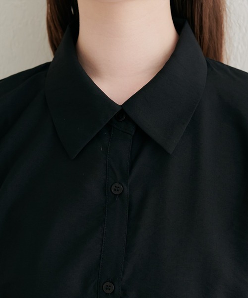 natural couture(ナチュラルクチュール)の「【sherbet line】接触冷感ペプラムシアーギャザーブラウス(シャツ/ブラウス・レディース・ピンク/イエロー/サックスブルー/ブラック/オフホワイト・FREE)」の9枚目の写真