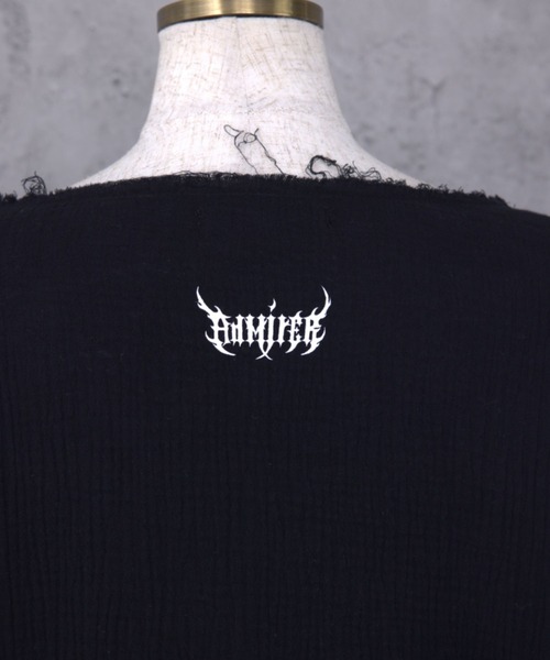 Amilige(アミリージュ)の「ダブルクロスプリントダメージガーゼトップス(Tシャツ/カットソー・レディース・ホワイト/ブラック・FREE)」の18枚目の写真