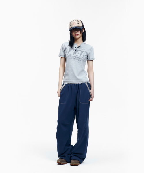 AAKAM（アーカム）の「Knee Pin-Tuck Ethnic Sweatpants (Navy)（スウェットパンツ・レディース・その他・2/1）」の9枚目の写真