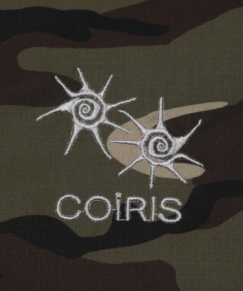 COIRIS(コイリス)の「マイルカモフードウィンドブレーカー(ナイロンジャケット・レディース・グリーン系カモフラージュ・FREE)」の4枚目の写真