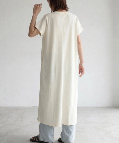 SELECT LEVERY(セレクトリベリー)の「接触冷感 楽ちんポケット付きチュニックワンピース(ワンピース・レディース・ブラック/ネイビー/ブルー/アイボリー/ラベンダー/ベージュ・LARGE/MEDIUM)」の12枚目の写真