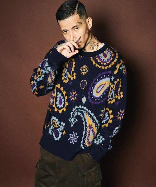 Subciety(サブサエティ)の「Paisley sweater(ニット/セーター・メンズ・ネイビー・SMALL/MEDIUM/LARGE/X-LARGE)」の10枚目の写真