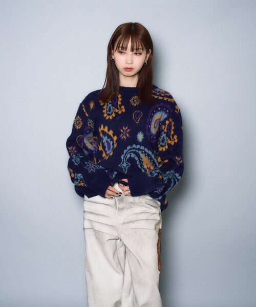 Subciety(サブサエティ)の「Paisley sweater(ニット/セーター・メンズ・ネイビー・SMALL/MEDIUM/LARGE/X-LARGE)」の3枚目の写真