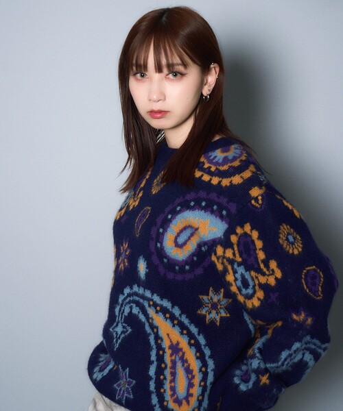 Subciety(サブサエティ)の「Paisley sweater(ニット/セーター・メンズ・ネイビー・SMALL/MEDIUM/LARGE/X-LARGE)」の4枚目の写真