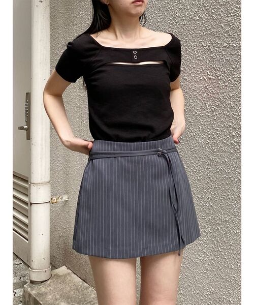MURUA(ムルーア)の「ダブルベルトミニスカート 夏服(スカート・レディース・グレー/ブラック/その他・2/1)」の11枚目の写真