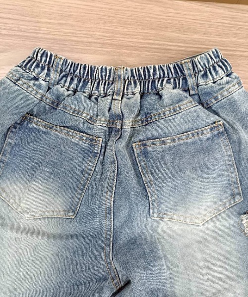 KAMINARI_TOKIO（カミナリトキオ）の「サイドダメージデニムパンツ（デニムパンツ・レディース・ダークグリーン/ブルー・FREE）」の7枚目の写真