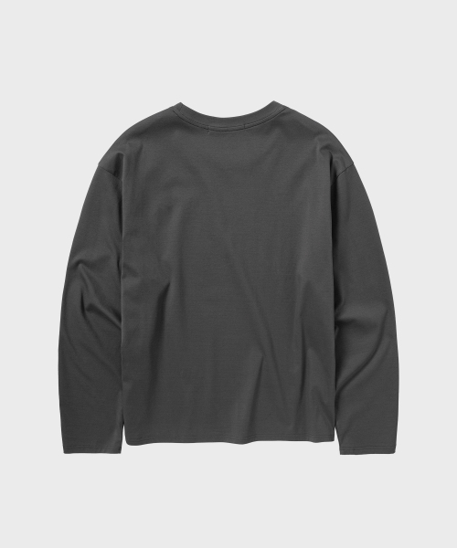 NONBLANK(ノンブランク)の「記者コットンクロップLSティーシャツ_CHARCOAL(Tシャツ/カットソー・メンズ・チャコール・MEDIUM/LARGE/X-LARGE)」の2枚目の写真