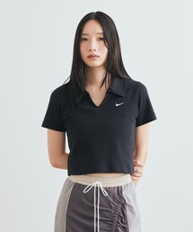 NIKE | ナイキ スポーツウェア ウィメンズ タイト クロップド ポロ / Nike Sportswear Women's Tight Cropped Polo IO2730-010 Black(ポロシャツ)