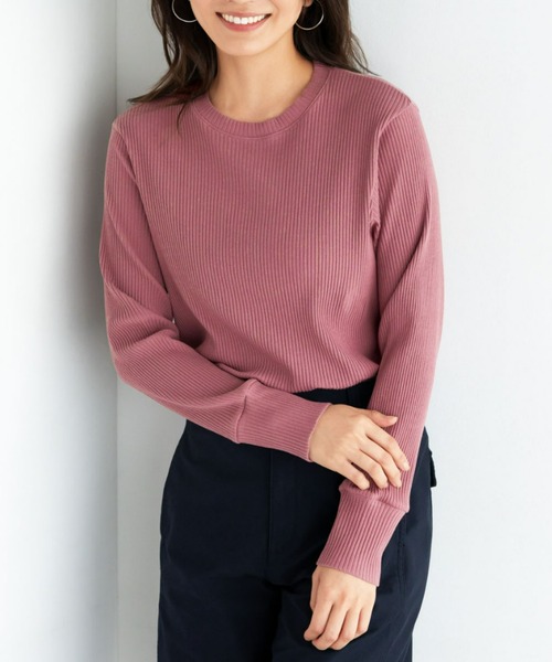UNDOVE(アンドゥーブ)の「<MATOLIA>クルネックプルオーバー(Tシャツ/カットソー・レディース・ホワイト/ブラック/ローズ・MEDIUM/LARGE/X-LARGE)」の3枚目の写真