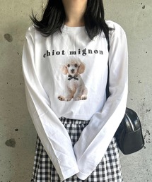 CUTE子犬ロンT/長袖Tシャツ(hsyd)