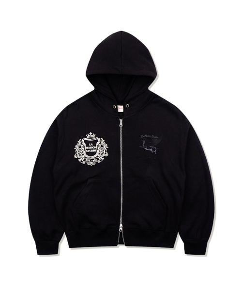 FABULOUS ARCHIVE（ファビュラスアーカイブ）の「PEGASUS CROP HOODIE ZIP-UP BLACK(FCG1ZP694M)（パーカー・レディース・ブラック・MEDIUM）」の12枚目の写真