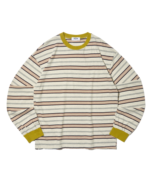 TAILOR STUDIO(テーラースタジオ)の「レトロマルチストライプロングスリーブ(イエロー)(Tシャツ/カットソー・レディース・その他・FREE)」の1枚目の写真