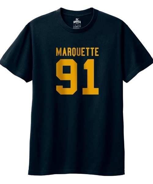 Ol' Basics(オールベーシックス)の「Ol' Basics(オール・ベーシックス) 半袖Tシャツ MARQUETTE ロゴ ナンバリング プリント 5.6オンス トップス カットソー メンズ ユニセックス(Tシャツ/カットソー・メンズ・ホワイト/ネイビー/グリーン系/バーガンディー・XS/S/M/L/XL)」の3枚目の写真