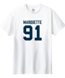 NYLAUS（ナイラス）の「Ol' Basics（オール・ベーシックス） 半袖Tシャツ MARQUETTE ロゴ ナンバリング プリント 5.6オンス トップス カットソー メンズ ユニセックス（Tシャツ/カットソー）」