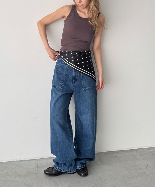 CANAL JEAN(キャナルジーン)の「diggity ドットスカーフ(バンダナ/スカーフ・レディース・ブラック・ONE SIZE)」の4枚目の写真