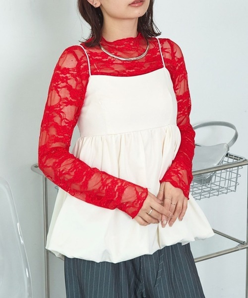 merrylatte(メリーラテ)の「バルーンキャミワンピース【TUNE】(キャミソール・レディース・ホワイト・FREE)」の3枚目の写真