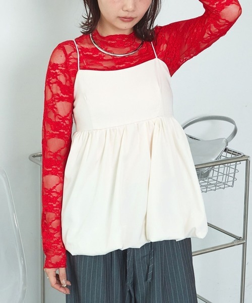 merrylatte(メリーラテ)の「バルーンキャミワンピース【TUNE】(キャミソール・レディース・ホワイト・FREE)」の4枚目の写真
