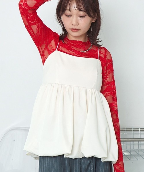 merrylatte(メリーラテ)の「バルーンキャミワンピース【TUNE】(キャミソール・レディース・ホワイト・FREE)」の11枚目の写真