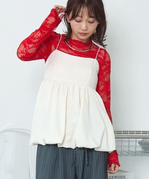 merrylatte(メリーラテ)の「バルーンキャミワンピース【TUNE】(キャミソール・レディース・ホワイト・FREE)」の12枚目の写真