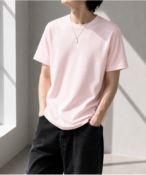 Bling Leads(ブリングリーズ)の「【Bls】 【ZM】【Bling Leads】サーマルワッフル C/N TEE(Tシャツ/カットソー・メンズ・ライトピンク/サックスブルー/カーキ/グレー/ホワイト/ネイビー/ブラック・MEDIUM/LARGE/X-LARGE)」の10枚目の写真