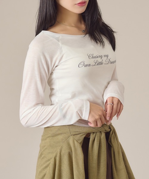 apres jour mignon(アプレジュールミニョン)の「ラグランシアートップス(Tシャツ/カットソー・レディース・オフホワイト/ピンク・LARGE/フリー)」の8枚目の写真