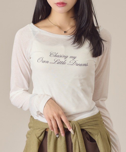 apres jour mignon(アプレジュールミニョン)の「ラグランシアートップス(Tシャツ/カットソー・レディース・オフホワイト/ピンク・LARGE/フリー)」の16枚目の写真