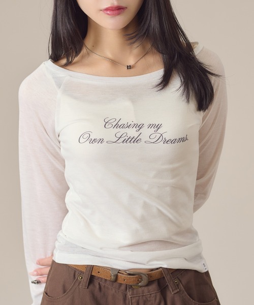 apres jour mignon(アプレジュールミニョン)の「ラグランシアートップス(Tシャツ/カットソー・レディース・オフホワイト/ピンク・LARGE/フリー)」の17枚目の写真