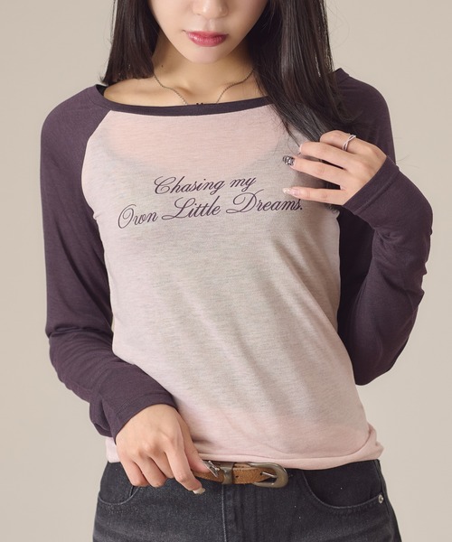apres jour mignon(アプレジュールミニョン)の「ラグランシアートップス(Tシャツ/カットソー・レディース・オフホワイト/ピンク・LARGE/フリー)」の11枚目の写真