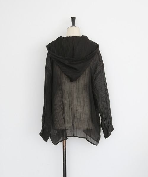 cheriella(シェリエラ)の「【cheriella】シアーフードオーバーシャツ SHEER HOODED OVERSHIRT(シャツ/ブラウス・レディース・ブラック/オフホワイト/イエロー・FREE)」の16枚目の写真
