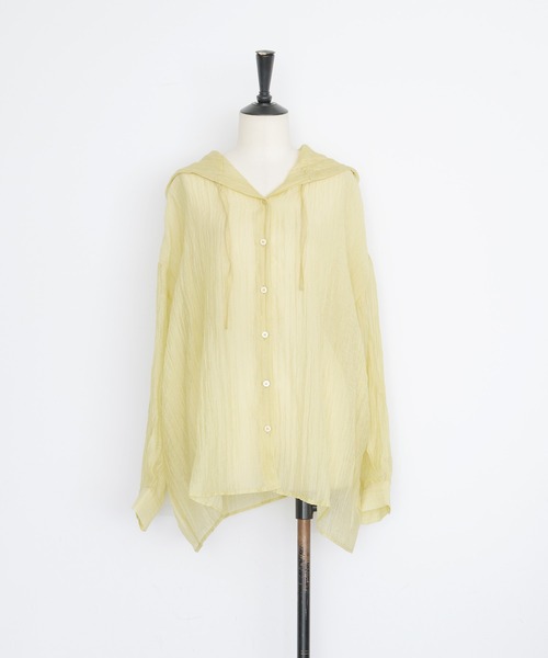 cheriella(シェリエラ)の「【cheriella】シアーフードオーバーシャツ SHEER HOODED OVERSHIRT(シャツ/ブラウス・レディース・ブラック/オフホワイト/イエロー・FREE)」の13枚目の写真
