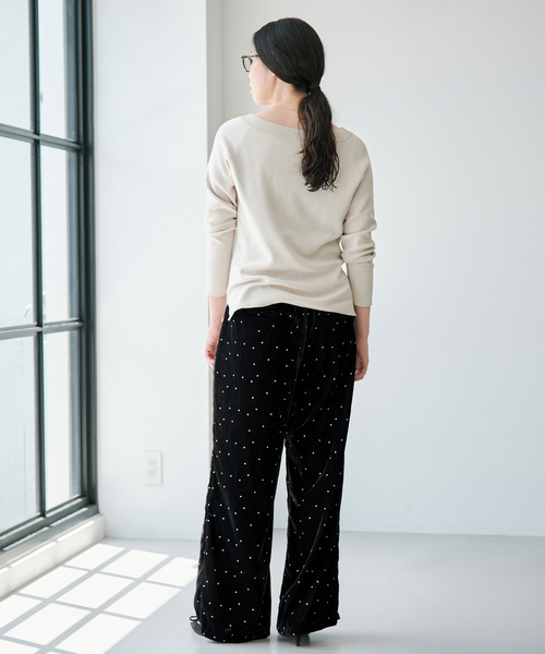 IENA（イエナ）の「COUTURE D'ADAM/クチュールドアダム 別注 Stardust Glitter パンツ 26AW-220（その他パンツ・レディース・ブラック・40/38/36）」の2枚目の写真