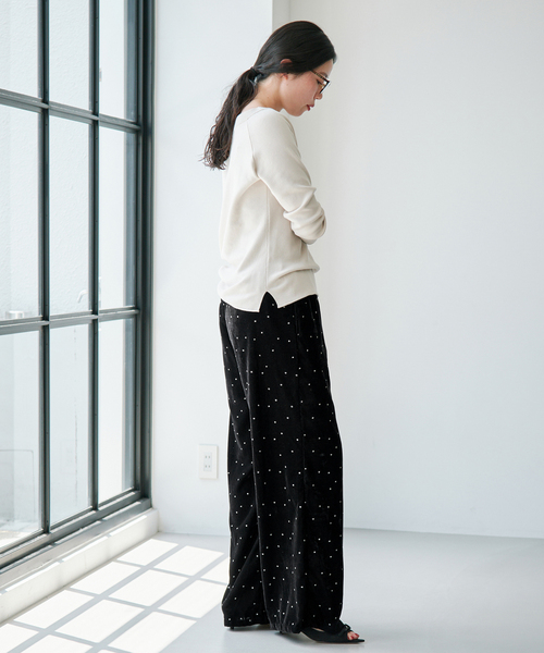 IENA（イエナ）の「COUTURE D'ADAM/クチュールドアダム 別注 Stardust Glitter パンツ 26AW-220（その他パンツ・レディース・ブラック・40/38/36）」の3枚目の写真
