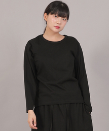 ミニマル16sコットンRネック長袖TシャツMMR-8A13ブラック