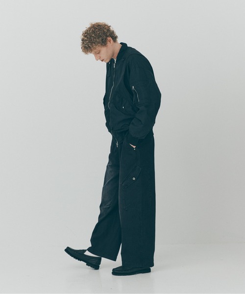 MAISON CLUB(メゾンクラブ)の「【MAISON CLUB】Aged Wide Curve Cargo Pants / エイジングワイドカーブカーゴパンツ SNF(カーゴパンツ・メンズ・ブラック/グレー・M/L)」の6枚目の写真