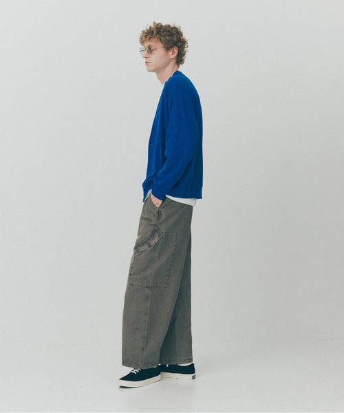 MAISON CLUB(メゾンクラブ)の「【MAISON CLUB】Aged Wide Curve Cargo Pants / エイジングワイドカーブカーゴパンツ SNF(カーゴパンツ・メンズ・ブラック/グレー・M/L)」の12枚目の写真