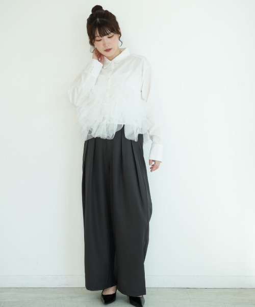 Nulli（ヌリ）の「タックワイドスラックス（その他パンツ・レディース・チャコールグレー/ブラック/グレイッシュベージュ/ブラウン・FREE）」の21枚目の写真