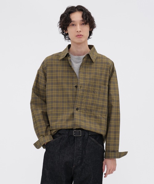 MHL.(エムエイチエル)の「TONAL COTTON CHECK(シャツ/ブラウス・メンズ・カーキ・SMALL/MEDIUM/LARGE)」の1枚目の写真
