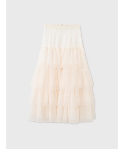 EIMY ISTOIRE(エイミーイストワール)の「TULLE LONG SKIRT(スカート・レディース・ホワイト/ブラック・38/36)」の2枚目の写真